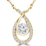 Round Diamond Bezel Set Fancy Pendant Necklace in Yellow Gold (MD220463) Round Diamond Bezel Set Fancy Pendant Necklace in Yellow Gold (MD220463)