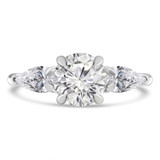 Round Lab Created Diamond Three-Stone Engagement Ring in White Gold (MD250225) Round Lab Created Diamond Three-Stone Engagement Ring in White Gold (MD250225)