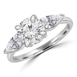 Round Lab Created Diamond Three-Stone Engagement Ring in White Gold (MD250225) Round Lab Created Diamond Three-Stone Engagement Ring in White Gold (MD250225)