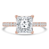 Princess Diamond Solitaire with Accents Engagement Ring in Rose Gold (MD250235) Princess Diamond Solitaire with Accents Engagement Ring in Rose Gold (MD250235)