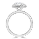 Pear Lab Created Diamond  Rollover Pear Halo Engagement Ring in White Gold with Accents (MD250278)