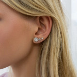 Round Lab Created Diamond  Halo Stud Earrings in White Gold (MD250396)