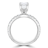 Emerald Diamond Hidden Halo Engagement Ring in White Gold (MD200440)