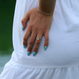 Emerald Diamond Hidden Halo Engagement Ring in White Gold (MD200440)