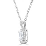Oval Diamond Cushion Halo Solitaire with Accents Pendant Necklace in White Gold (MD250345) Oval Diamond Cushion Halo Solitaire with Accents Pendant Necklace in White Gold (MD250345)