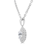 Oval Diamond Double Halo Solitaire with Accents Pendant Necklace in White Gold (MD250344) Oval Diamond Double Halo Solitaire with Accents Pendant Necklace in White Gold (MD250344)