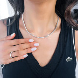 Round Diamond Tennis Necklace in White Gold (MD230218)