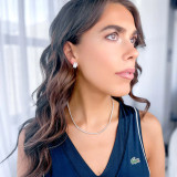 Round Diamond Tennis Necklace in White Gold (MD230218)