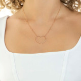 Round Diamond Heart Necklace in Rose Gold (MD190329)