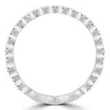 Round Diamond Zig Zag 3/4 Way Semi-Eternity Anniversary Wedding Band Ring in White Gold **SIZE 6 Not Sizeable** (MD210414)