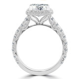 Princess Diamond vintage Rollover Halo Engagement Ring in White Gold with Accents (MD220114) Princess Diamond vintage Rollover Halo Engagement Ring in White Gold with Accents (MD220114)