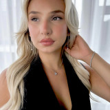 Round Diamond Clover Halo Pendant Necklace in White Gold (MD190525) Round Diamond Clover Halo Pendant Necklace in White Gold (MD190525)