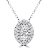 Marquise Diamond Marquise Double Halo Pendant Necklace in White Gold (MD210267) Marquise Diamond Marquise Double Halo Pendant Necklace in White Gold (MD210267)