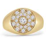 Round Lab Created Diamond  Pinky Cocktail Ring in Yellow Gold (MD250014) Round Lab Created Diamond  Pinky Cocktail Ring in Yellow Gold (MD250014)