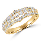 Round Diamond Three-row Split-shank Semi-Eternity Anniversary Wedding Band Ring in Yellow Gold (MD250275) Round Diamond Three-row Split-shank Semi-Eternity Anniversary Wedding Band Ring in Yellow Gold (MD250275)