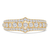 Round Diamond Three-row Split-shank Semi-Eternity Anniversary Wedding Band Ring in Yellow Gold (MD250275) Round Diamond Three-row Split-shank Semi-Eternity Anniversary Wedding Band Ring in Yellow Gold (MD250275)