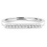 Round Diamond Semi-Eternity Wedding Band Ring in White Gold (MD160301)