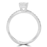 Round Diamond Twisted Solitaire with Accents Engagement Ring in White Gold (MD230061)