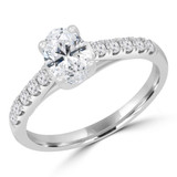 Oval Diamond Trellis Solitaire with Accents Engagement Ring in White Gold (MD220193) Oval Diamond Trellis Solitaire with Accents Engagement Ring in White Gold (MD220193)