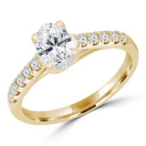 Oval Diamond Trellis Solitaire with Accents Engagement Ring in Yellow Gold (MD220227) Oval Diamond Trellis Solitaire with Accents Engagement Ring in Yellow Gold (MD220227)