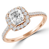 Cushion Diamond Cathedral Cushion Halo Engagement Ring in Rose Gold with Accents (MD210284) Cushion Diamond Cathedral Cushion Halo Engagement Ring in Rose Gold with Accents (MD210284)