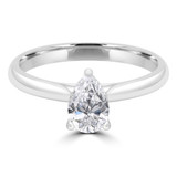 Pear Diamond 3-Prong Cathedral Solitaire with Accents Engagement Ring in White Gold (MD220307) Pear Diamond 3-Prong Cathedral Solitaire with Accents Engagement Ring in White Gold (MD220307)