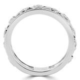 Round Diamond Floral Vintage Semi-Eternity Wedding Band Ring in White Gold (MD160278) Round Diamond Floral Vintage Semi-Eternity Wedding Band Ring in White Gold (MD160278)