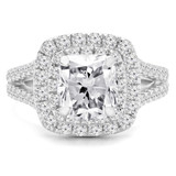 Cushion Diamond Cathedral Cushion Double Halo Engagement Ring in White Gold with Accents (MD230032) Cushion Diamond Cathedral Cushion Double Halo Engagement Ring in White Gold with Accents (MD230032)