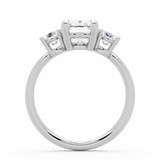 Cushion Diamond Three-Stone Engagement Ring in White Gold (MVSX1052-W)