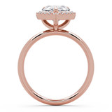 Pear Diamond 3-Prong Open Bridge Halo Engagement Ring in Rose Gold (MVSLG1594-R)