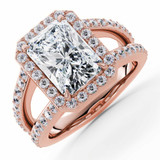 Radiant Diamond 4-Prong Split-Shank Cathedral Halo Engagement Ring in Rose Gold (MVSLG1589-R) Radiant Diamond 4-Prong Split-Shank Cathedral Halo Engagement Ring in Rose Gold (MVSLG1589-R)