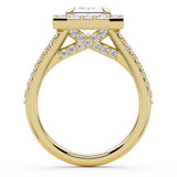 Emerald Diamond 4-Prong Accented Crossover Bridge Halo Engagement Ring in Yellow Gold (MVSLG1587-Y) Emerald Diamond 4-Prong Accented Crossover Bridge Halo Engagement Ring in Yellow Gold (MVSLG1587-Y)