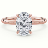 Oval Diamond 4-Prong Solitaire Engagement Ring in Rose Gold (MVSLG1585-R)