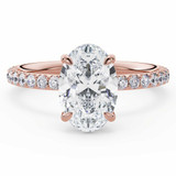 Oval Diamond 4-Prong Solitaire with Accents Engagement Ring in Rose Gold (MVSLG1584-R) Oval Diamond 4-Prong Solitaire with Accents Engagement Ring in Rose Gold (MVSLG1584-R)
