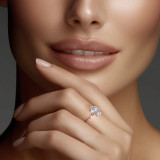 Oval Diamond 4-Prong Solitaire with Accents Engagement Ring in Rose Gold (MVSLG1584-R) Oval Diamond 4-Prong Solitaire with Accents Engagement Ring in Rose Gold (MVSLG1584-R)