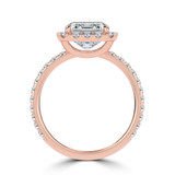 Emerald Diamond 4-Prong Open Bridge Halo Engagement Ring in Rose Gold (MVSLG1571-R) Emerald Diamond 4-Prong Open Bridge Halo Engagement Ring in Rose Gold (MVSLG1571-R)