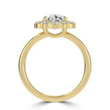 Pear Diamond 3-Prong Open Bridge Halo Engagement Ring in Yellow Gold (MVSLG1569-Y) Pear Diamond 3-Prong Open Bridge Halo Engagement Ring in Yellow Gold (MVSLG1569-Y)