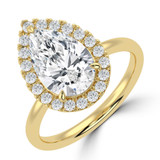 Pear Diamond 3-Prong Open Bridge Halo Engagement Ring in Yellow Gold (MVSLG1558-Y) Pear Diamond 3-Prong Open Bridge Halo Engagement Ring in Yellow Gold (MVSLG1558-Y)