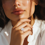 Oval Diamond 4-Prong Open Bridge Halo Engagement Ring in Rose Gold (MVSLG1557-R) Oval Diamond 4-Prong Open Bridge Halo Engagement Ring in Rose Gold (MVSLG1557-R)