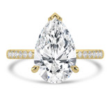 Pear Diamond 3-Prong Tapered Solitaire with Accents Engagement Ring in Yellow Gold (MVSLG1552-Y) Pear Diamond 3-Prong Tapered Solitaire with Accents Engagement Ring in Yellow Gold (MVSLG1552-Y)