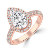 Pear Diamond 4-Prong 3-Row Pave Cathedral Halo Engagement Ring in Rose Gold (MVSLG1551-R) Pear Diamond 4-Prong 3-Row Pave Cathedral Halo Engagement Ring in Rose Gold (MVSLG1551-R)