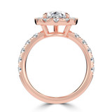 Pear Diamond 3-Prong Open Bridge Halo Engagement Ring in Rose Gold (MVSLG1532-R) Pear Diamond 3-Prong Open Bridge Halo Engagement Ring in Rose Gold (MVSLG1532-R)