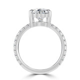 Pear Diamond 5-Prong Solitaire with Accents Engagement Ring in White Gold (MVSLG1522-W) Pear Diamond 5-Prong Solitaire with Accents Engagement Ring in White Gold (MVSLG1522-W)