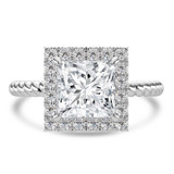 Princess Diamond 4-Prong Twisted Rope Halo Engagement Ring in White Gold (MVSLG1521-W) Princess Diamond 4-Prong Twisted Rope Halo Engagement Ring in White Gold (MVSLG1521-W)