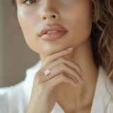 Princess Diamond 4-Prong Twisted Rope Halo Engagement Ring in Rose Gold (MVSLG1521-R)