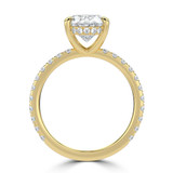 Oval Diamond 4-Prong  Solitaire with Accents Engagement Ring in Yellow Gold with Hidden Halo (MVSLG1519-Y)