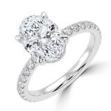 Oval Diamond 4-Prong  Solitaire with Accents Engagement Ring in White Gold with Hidden Halo (MVSLG1519-W) Oval Diamond 4-Prong  Solitaire with Accents Engagement Ring in White Gold with Hidden Halo (MVSLG1519-W)