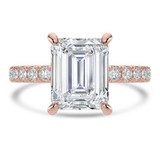 Emerald Diamond 4-Prong Solitaire with Accents Engagement Ring in Rose Gold (MVSLG1518-R) Emerald Diamond 4-Prong Solitaire with Accents Engagement Ring in Rose Gold (MVSLG1518-R)