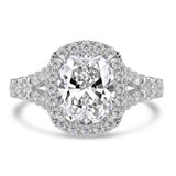 Cushion Diamond 4-Prong Split-Shank Cathedral Open Bridge Halo Engagement Ring in White Gold (MVSLG1514-W) Cushion Diamond 4-Prong Split-Shank Cathedral Open Bridge Halo Engagement Ring in White Gold (MVSLG1514-W)