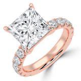 Princess Diamond 4-Prong Solitaire with Accents Engagement Ring in Rose Gold (MVSLG1512-R) Princess Diamond 4-Prong Solitaire with Accents Engagement Ring in Rose Gold (MVSLG1512-R)